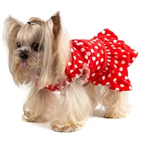 CuteBone Pet Clothes abito Sexy a pois rosso per abiti da sposa per cuccioli di Chihuahua