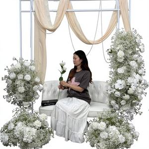 Décoration d'arche de mariage en soie artificielle de haute qualité, rose et hortensia, avec taille personnalisable 1,8-2,4 m - Product Image 1