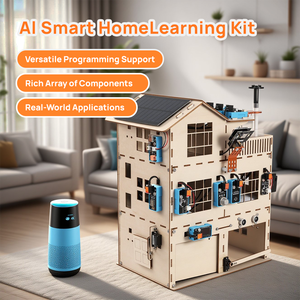 Kit <span class=keywords><strong>Casa</strong></span> Intelligente AI Fai-da-Te STEM, <span class=keywords><strong>Casa</strong></span> in Legno Programmabile Kit Robot Elettronico Basato su ESP32 per Progetti di Automazione Scolastica ed Educativa - Product Image 6