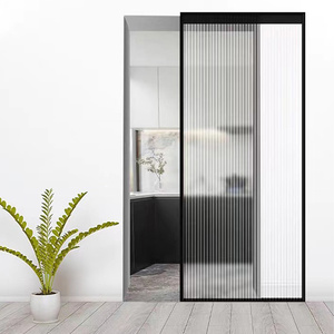 Système de porte coulissante en verre en alliage d'aluminium à fermeture douce et rail caché, accessoires de porte invisible, installation facile - Product Image 2