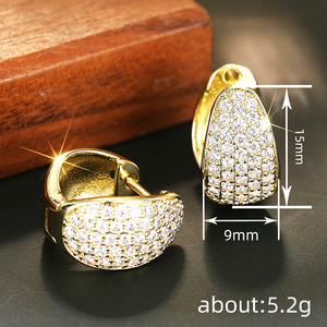 Orecchini a polsino con zirconi scintillanti per donna, gioielli vintage eleganti e alla moda - Product Image 5