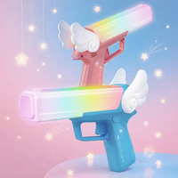 Pistolet sonore et lumineux en plastique coloré pour enfants, rechargeable par USB-C, interaction musicale dynamique, jouet lumineux à sept couleurs pour créer une ambiance.