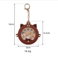 NOUVEAU Étui protecteur pour badge en forme de chat mignon avec porte-clés pour porte-clés chat de dessin animé de 58 mm