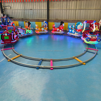Train électrique pour enfants avec rails, pour usage intérieur et extérieur, type parc d'attractions