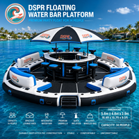 Île flottante gonflable personnalisable avec bar aquatique pour complexe hôtelier, marina, lac, parc aquatique - Vente en gros et export