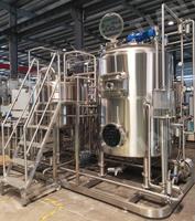 Système de brassage à 3 cuves en acier inoxydable 304, chauffé directement par flamme, contrôlé par PLC, 10 Bbl 1200L 12HL, avec moteur/PLC/pompe