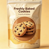 Sachet Doypack en plastique laminé de haute qualité avec logo personnalisé, surface mate et fermeture éclair, pour l'emballage de gaufrettes, biscuits et snacks secs