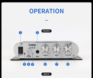 ซับวูฟเฟอร์2.1ระบบเสียงอันทรงพลังเครื่องขยายเสียงสำหรับช่องสัญญาณรถยนต์โฮมเธียเตอร์สำหรับการเพิ่มพลังเสียงเบสระดับสูง - Product Image 4