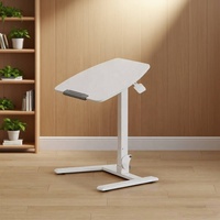 Bureau pliable pneumatique réglable en hauteur en métal gain de place - Table portable pour ordinateur portable avec roulettes