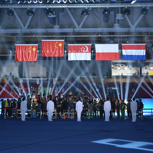 Horizontal Medal Award Flagpole With <strong>Automatic</strong> <strong>Raising</strong> <strong>System</strong> - Product Image 1