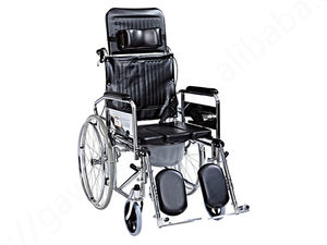 Chaise de toilette pliable pour handicapés Housse de siège WC Plegable Ruedas Bucket Commode Wheel Chair Commode en acier Fauteuil roulant - Product Image 5