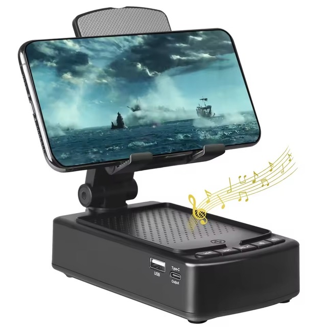 3-in-1 Plastic Power Bank with BT Speaker and Foldable Phone Stand 2000-3000mAh Portable Charger for iPhone for Android