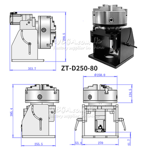 ZT-D 22/30/44/62/65/80 มม. แคลมป์จับแบบโรตารี่ขนาดใหญ่แบบมีรูทะลุ 3 ขาจับ สำหรับเลเซอร์มาร์กกิ้งและแกะสลัก ไม่รวมมอเตอร์ - Product Image 6