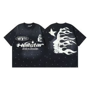 Camiseta de Manga Corta para Hombre y Mujer, Marca de Moda Americana NFC HELL, Corte Holgado, Efecto Lavado con Letras Antiguas - Product Image 1