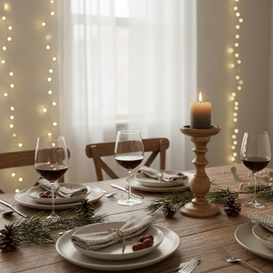 Support de bougie en bois fait main, chandelier décoratif pour centre de table, idéal pour la maison, Noël et Thanksgiving - Product Image 1