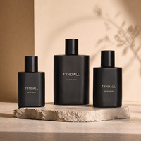 Set Botol Parfum Spray Matte Hitam 30ml 50ml 100ml untuk Label Pribadi dengan Semprotan Halus dan Tutup Plastik