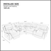 Modernes L-förmiges Recliner-Schlafs ofa Extra breite PU-Leder-Lounge-Couch mit 2 Getränke haltern Aufbewahrung Wohnzimmer möbel