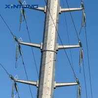 Poteau de distribution d'énergie léger en acier Q235 galvanisé à chaud pour projets en Asie du Sud-Est