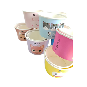 Tazas de helado Kraft redondas de pared simple, cuenco de papel biodegradable de 3oz con capa de pintura PE, logotipo personalizado para manualidades de fideos de yogur - Product Image 3