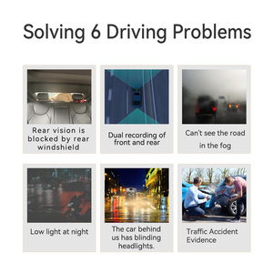 Sinjet 8.2 pouces écran tactile rétroviseurs d'angle mort Dash Cam avant et arrière voiture boîte noire caméra double objectif Dash Cam pour Cadillac - Product Image 3