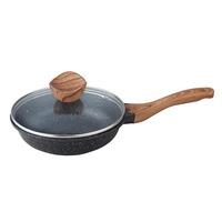 Batterie de cuisine 6 pièces en alliage d'aluminium antiadhésive, moderne, prête pour l'induction, écologique, avec poignées en bakélite et bois combinés – Meilleures ventes