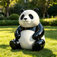 Sculpture de panda en fibre de verre FRP, mignonne, taille personnalisée, couleur personnalisée, non toxique, ornement pour jardin extérieur, décoration de table intérieure, artisanat pour parc