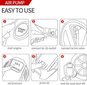 Compresseur portable multi-usage pour pneus <span class=keywords><strong>12</strong></span> <span class=keywords><strong>v</strong></span>, affichage numérique LED, compresseur d'air, <span class=keywords><strong>gonfleur</strong></span> de voiture équipé d'une lumière LED, vente en gros - Product Image 4