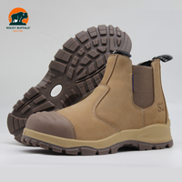 Bottes de sécurité Rocky Buffalo S3 Chelsea en cuir nubuck pleine fleur, acier, imperméables, bottes de travail industrielles personnalisées