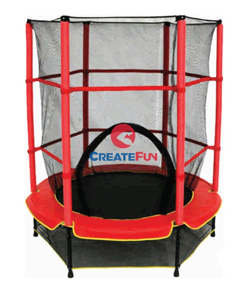 CreateFun 55" Manufacturer Custom Mini Trampoline Jump Free Trampoline Children Fitness Trampoline with Safety Net