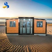 Maison conteneur moderne extensible 20 pieds 40 pieds, préfabriquée, modulaire, de luxe, en acier, à double aile, pour mini-supermarché/école, certifiée CE