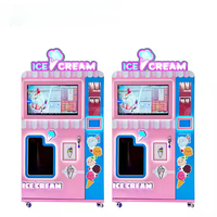 Machine à glaces intelligente entièrement automatique 24h/24, distributeur automatique à écran tactile en libre-service 24h/24, nouveau produit, glace au lait molle