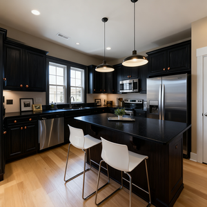 Îlot de cuisine mobile préfabriqué GODI Assemble Lowes, table d'îlot, cuisine mobile, fournisseur de cuisine en chêne blanc - Product Image 4