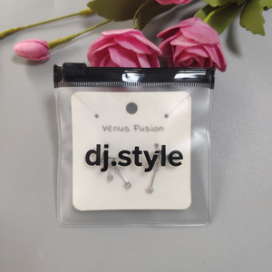 Túi Khóa Kéo Nhựa Trang Sức Bằng Nhựa Pvc In Logo Tùy Chỉnh Nhỏ Có Thể Tái Chế Túi Khóa <span class=keywords><strong>Zip</strong></span> Trang Sức Vòng Tay Mờ Nhỏ - Product Image 4