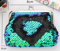 Grosir murah dompet koin 3 inci Mini tas penyimpanan kabel Earphone anak-anak dompet payet reversibel tas hadiah warna-warni jepit