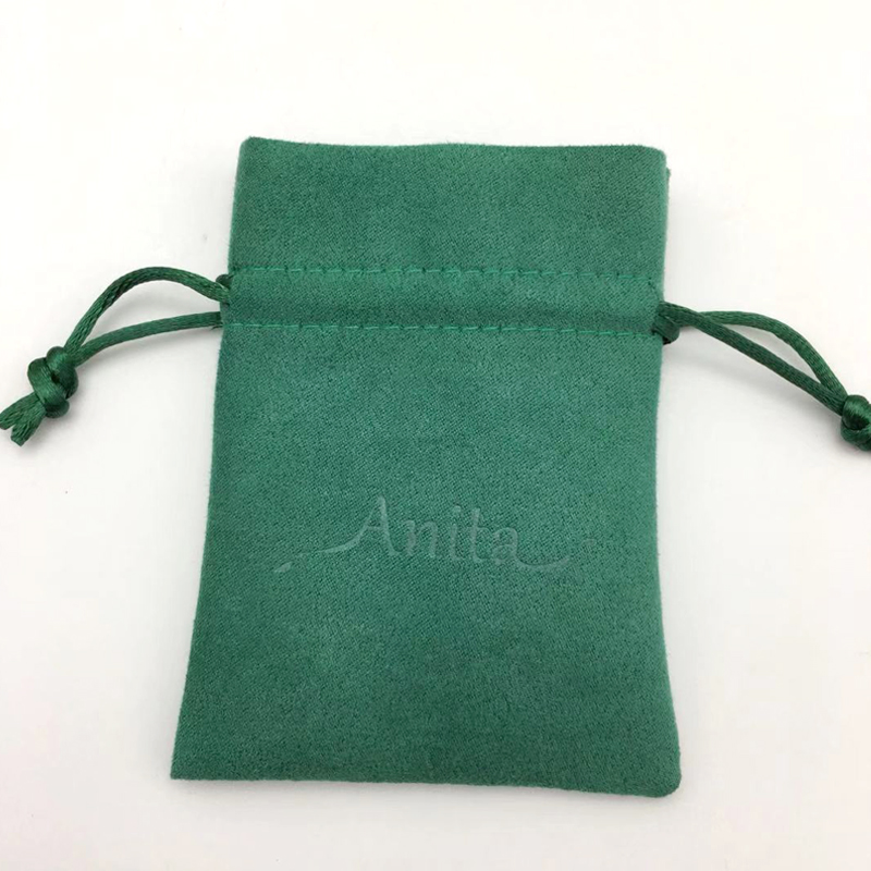 Подарочный чехол из замши для украшений с трафаретной печатью