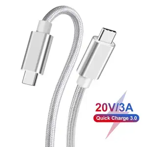 wholesale 1M 3.3FT 60W 3A pd Fast Charging USB Type C To USB Type C Cable For iPad Phone Tablet