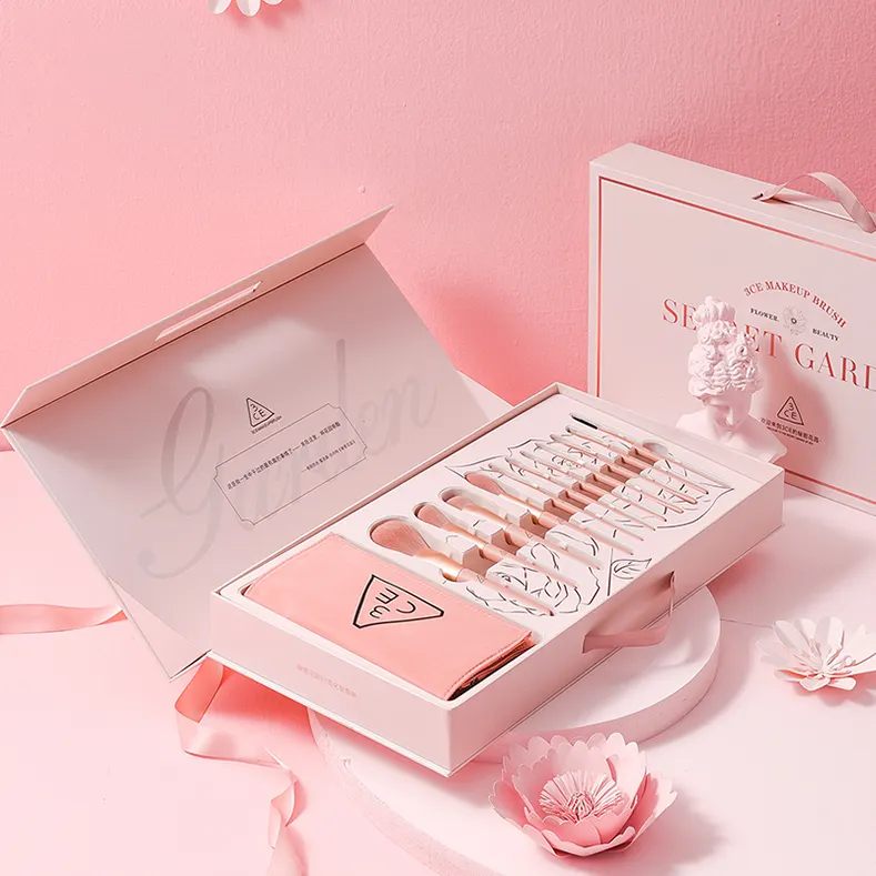 Karton faltendes rosa Papier kleine Brautjungfer Hochzeit Valentinstag benutzerdefinierte Luxus Magnetverpackung Geschenkbox