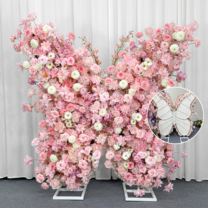 Schmetterlingsförmige Künstliche Blumenarrangements Rosa Seidenblumen-Dekorationen für Hochzeits-Event-Hintergründe und Tischdekoration - Product Image 2