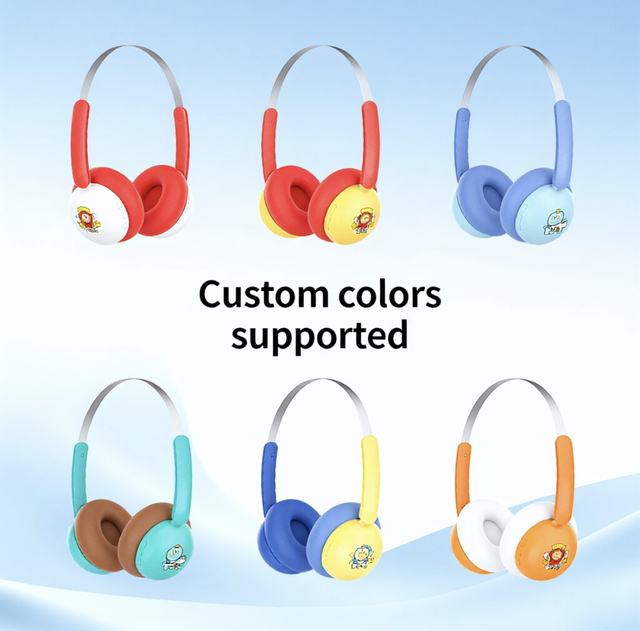 Wholesale High Quality GR50 BT 5.4 Over-Ear Kids Headphones Mic Bass Boost IPX-4 Waterproof Wireless Charging Custom Color Plug