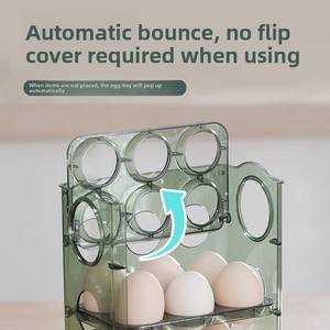 Boîte de rangement réversible pour oeufs Fresh-Keeper Organisateur de cuisine en plastique de qualité alimentaire pour réfrigérateur Porte latérale Support de rangement pour artefacts - Product Image 5