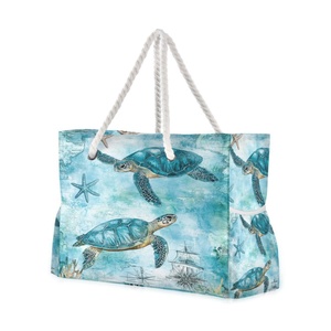 Collection Resort - Sac de plage personnalisé pour femme, design océan, imperméable, écologique, avec poignée en corde, pour les vacances d'été - Product Image 3