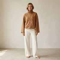 Veste de sport d'hiver pour femme, douce et chaude, à manches longues, entièrement zippée, en polaire épaisse, pour la course à pied et le fitness