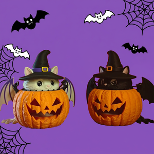 Oddcraft Figurine de lanterne citrouille chat d'Halloween imprimée en 3D personnalisée, Décoration de bureau pour les fêtes, Jouet OEM ODM - Product Image 1