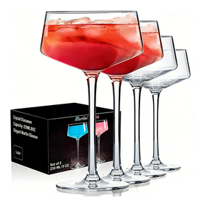 Copas de champán de cristal transparente de boca ancha, tipo torre, apilables, para cócteles - Product Image 3
