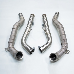 Top-quality BENZ AMG G63 W463A 2019+ 4.0T Straight Downpipe Golden Fish Scale Welding with Heat Shield - Product Image 4