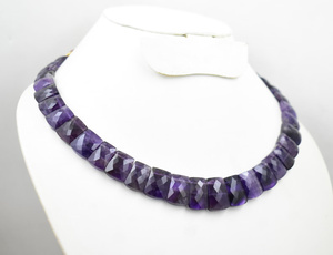 Purple Gemstone <b>Statement</b> Necklace Healing Amethyst Crystal Choker February Birthstone <b>Jewelry</b> - Product Image 6