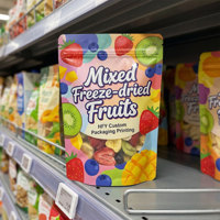 Sachet Doypack refermable pour fruits lyophilisés, motif imprimé personnalisé, en Mylar, emballage jetable pour ananas, pêche, mangue