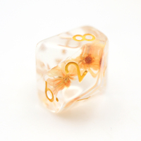 Modern terbaru 16Mm tepi lembut transparan bunga kuning grosir batu permata warna polihedral kustom Resin alami Dic