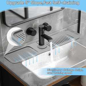 Kitchen Bathbroom Drip <b>Protector</b> Splash Guard Catcher Reusable Silicone Faucet Absorbent <b>Mat</b> for <b>Sink</b> Faucet - Product Image 2