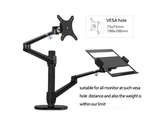 OL-3T 3-in-1 nhôm đa phương tiện 27 "LCD máy tính Màn hình máy tính để bàn đứng + 17" máy tính xách tay núi đứng chủ + máy tính bảng điện thoại núi Bracket - Product Image 4